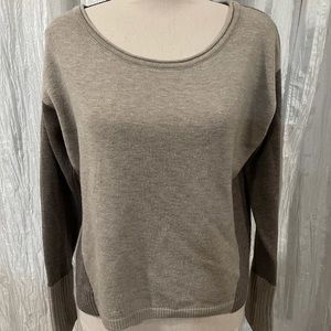 Athleta color-block sweater brown/tan Small
